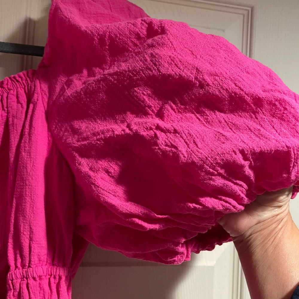 Anthropologie Maeve Dress. 1X. Pink. Puff sleeve. - Picture 5 of 13